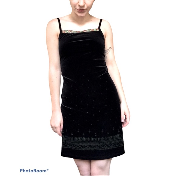 Velvet Spaghetti-strap Dress - Picture 1 of 6